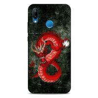 Huawei P20 Lite Kılıf Dragons (23) Ultra Koruma Kılıfı Tatoo Kırmızı Ejderha