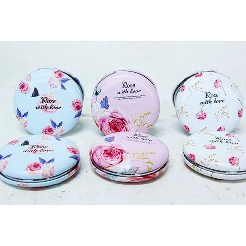 Cep Aynası Yuvarlak Tombul Flowers