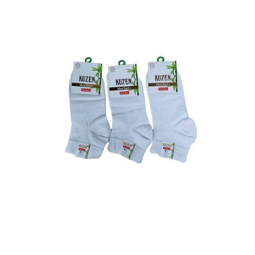 Kuzen Dikişsiz Yarım Konç Beyaz Bambu Erkek Çorap 6 Adet
