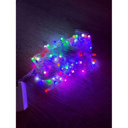 10m 100 Led Damla Uçlu RGB Işık Şeffaf Kablo