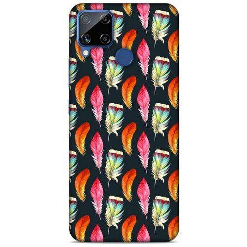 Oppo Realme C15 Kılıf Desenli Özel Seri Tüyler (49) Ultra Silikon Kılıf