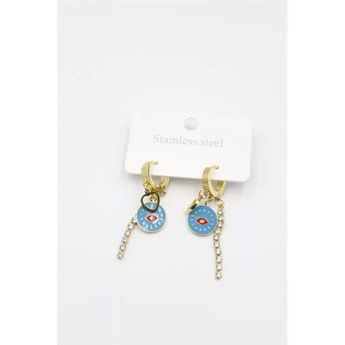 Taşlı Küpe - Altın