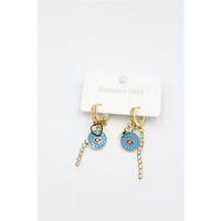 Taşlı Küpe - Altın