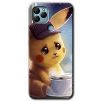General Mobile GM 22 Plus HD Baskılı Kılıf + 9D Tam Ekran Koruyucu - Üzgün Pikaçu