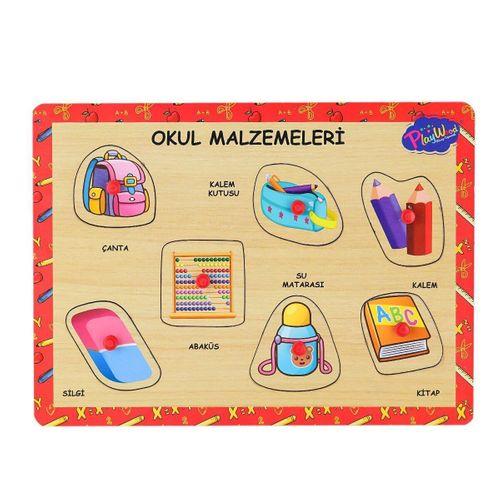 ONY-196-197 Ahşap Tutmalı Okul Malzemeleri -Onyıl Oyuncak