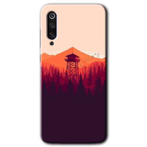 Xiaomi Mi 9 Kılıf HD Desen Baskılı Arka Kapak - Gözlem Kulesi + Kırılmaz Cam