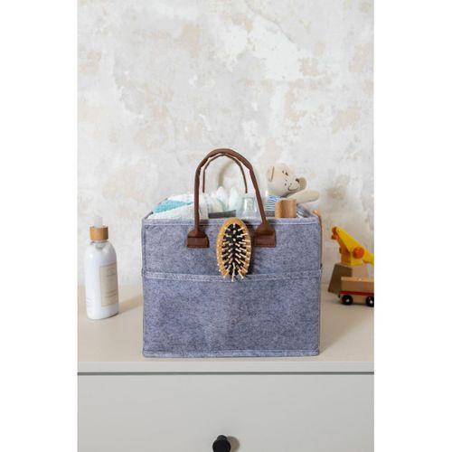 tiny wood Deri Kulplu Keçe 3 Bölmeli Bebek Bakım Çantası Çok Amaçlı Düzenleyici Organizer Çanta