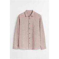 Jonas Ekose Küçük Kareli Relaxed Fit %100 Pamuklu Flanel Kumaş Erkek Gömlek - Bej