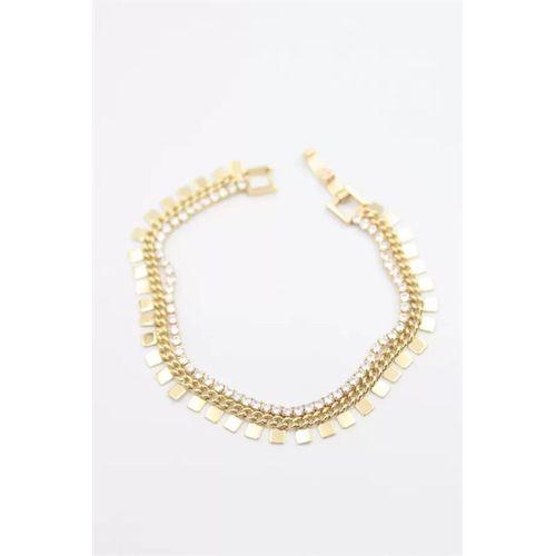 Kare Pullu Su Yolu Bileklik - Altın