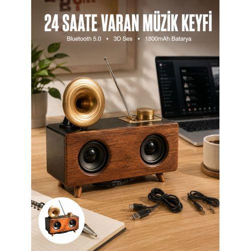 Çalar Radyo Müzik Kutusu Nostaljik Hoparlör Speaker