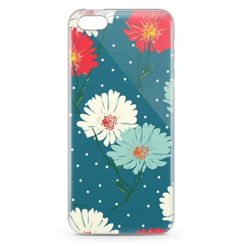 Apple iPhone 5 Kılıf Karlı Çiçekler Arka Kapak Koruma Desenli Full Koruyucu