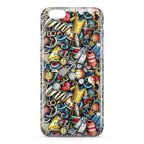 Apple iPhone 6 Plus - 6S Plus Kılıf Dambıl Bilardo Doodle Arka Kapak Koruma Desenli Full Koruyucu