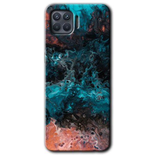 Oppo Reno 4 Lite Kılıf HD Desen Baskılı Arka Kapak - Liquid Colorfull