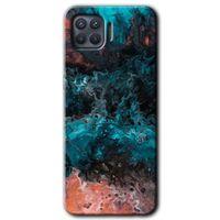 Oppo Reno 4 Lite Kılıf HD Desen Baskılı Arka Kapak - Liquid Colorfull