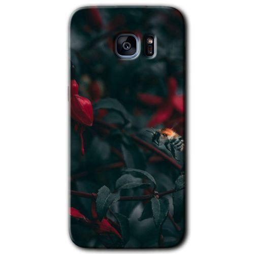 MRCİLETİSİM MRCİLETİSİM Samsung Galaxy S7 Edge Kılıf HD Desen Baskılı Arka Kapak + Temperli Cam - Avcı Arı