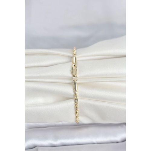 CM 14K Gold Renk Burgu Zincirli Model Kadın Bileklik