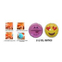 Kalp Emoji Pembe Ceylan Cep Sobası,El Isıtıcı,2 Adet Sıcak Su Torbası Pvc  9Cm