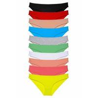 10 adet Süper Eko Set Likralı Kadın Slip Külot Çok Renkli