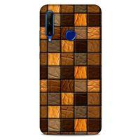Huawei Y6P Kılıf Patchwork (32) Soft Silikon Kılıf Turuncu Kahve