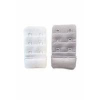 2 Adet Agraf Sütyen Uzatma Kopçası 3 Sıra / 2 Kanca Beyaz Gri