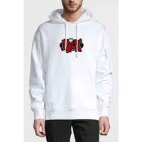 Riot Logo Baskılı Beyaz Erkek Kapşonlu Sweatshirt