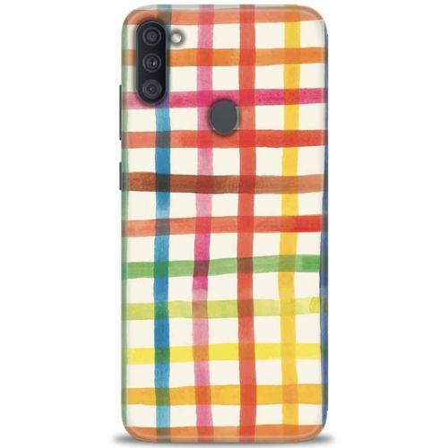 Samsung Galaxy A11 Kılıf HD Baskılı Kılıf - Renkli Kareler + Tam Ekran Koruyucu