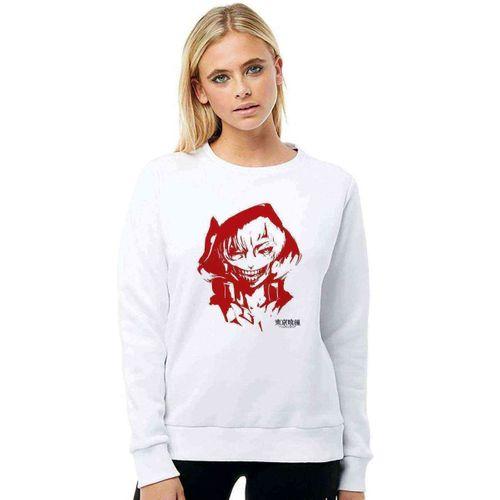Anime Tokyo Ghoul Anteiku Baskılı Beyaz Kadın Sweatshirt