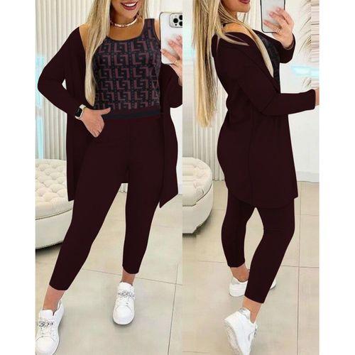 Kadın Uzun Kollu Krep üçlü Takım