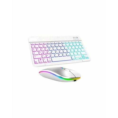 Türkçe Q Aydınlatmalı Klavye Mouse Seti Kablosuz Bluetooth Destekli