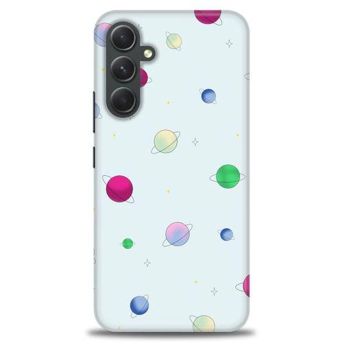 Samsung Galaxy A54 Kılıf HD Baskılı Kılıf - Gezegenler Çizim + Tam Ekran Koruyucu