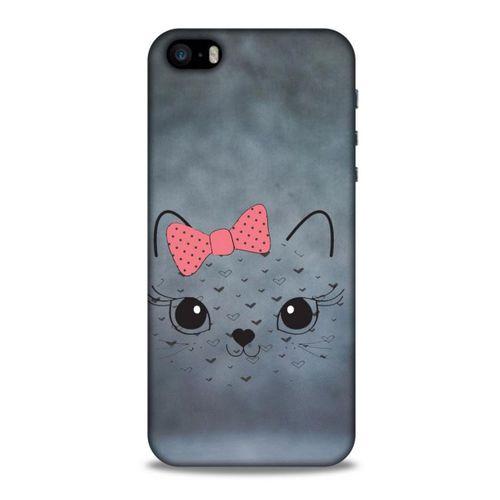 Lopard Apple Iphone 5 Uyumlu Kılıf Kediler (13) Silikon Kap Papyonlu