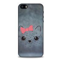 Lopard Apple Iphone 5 Uyumlu Kılıf Kediler (13) Silikon Kap Papyonlu