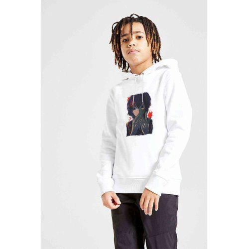 Anime Tokyo Ghoul Anteiku Kaneki Baskılı Unisex Çocuk Kapüşonlu Beyaz Sweatshirt