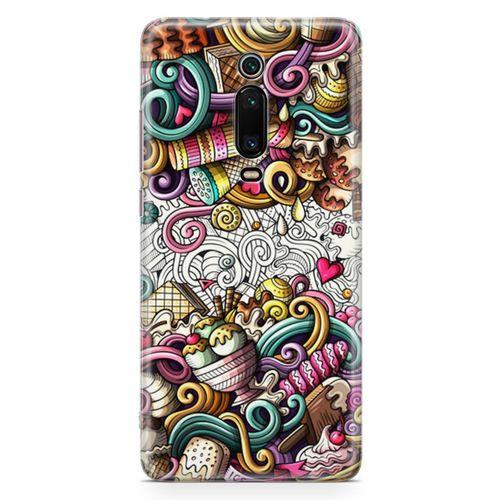 Xiaomi Redmi K20 Pro Kılıf Dondurma Doodle Arka Kapak Koruma Desenli Full Koruyucu