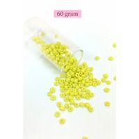 Dökme Cam Kum Boncuk Büyük Boy (6/0) 4 mm - 60 Gram - Sarı - BNC126