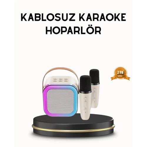 Bluetooth Karaoke Hoparlör Renkli Led Işıklı Ve Type-c Şarjlı