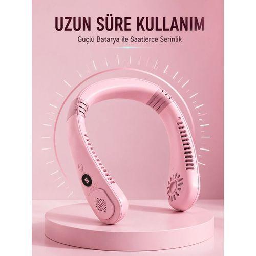Pembe Boyun Fanı Sessiz Çalışan Usb Taşınabilir Kişisel Serinletici