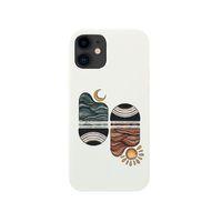 iPhone 12 Sunset Wave Premium Silikonlu Beyaz Telefon Kılıfı