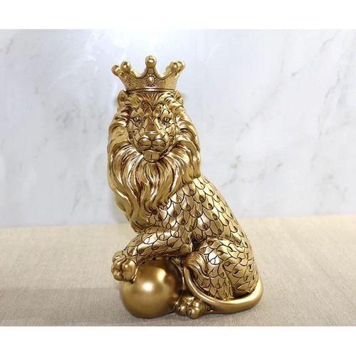 Polyester Dekoratif Taçlı Aslan Figürü Alk2574