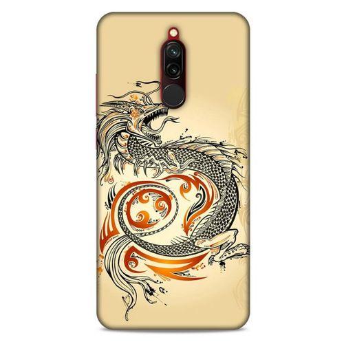 Xiaomi Redmi 8 Kılıf Dragons (27) Tasarımlı Kılıf Siyah Ejderha Dövmesi
