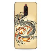 Xiaomi Redmi 8 Kılıf Dragons (27) Tasarımlı Kılıf Siyah Ejderha Dövmesi
