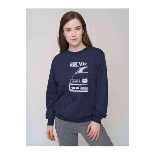 Araba Bmw Baskılı Indigo Mavi Kadın Sweatshirt