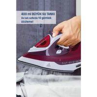 Yeni Nesil Kırmızı Buharlı Ütü 2200 Watt Seramik Tabanlı Yüksek Buhar Gücü