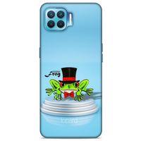 Oppo Reno 4 Lite Kılıf FunnyMaX (7) Telefon Kılıfı Açık Mavi Kurbağa