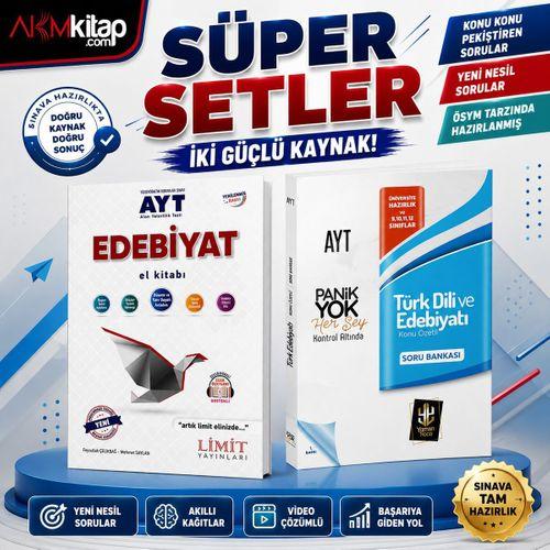Limit Yayınları AYT Edebiyat El Kitabı ile AYT Türk Dili ve Edebiyatı Soru Bankası Panik Yok 2 Kitap Set