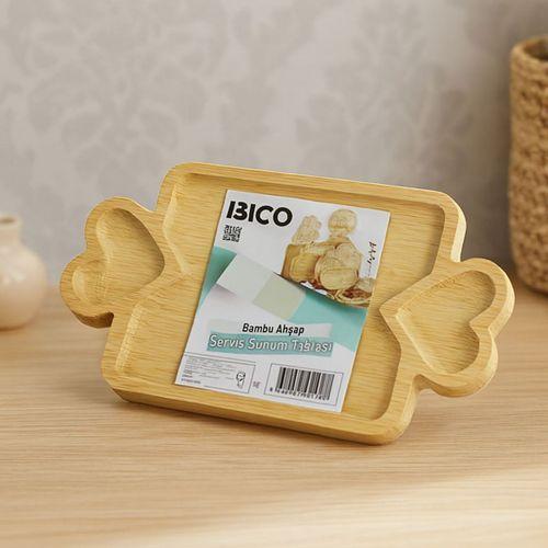 Bambu Ahşap Servis Tepsisi 25x14 cm - 3 Bölmeli Sunum Tahtası