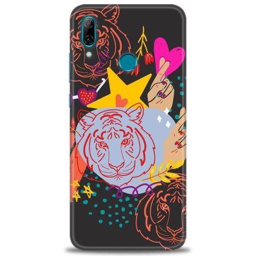 Huawei P Smart 2019 Kılıf HD Baskılı Kılıf - Kaplan + Tam Ekran Koruyucu