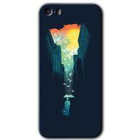 iPhone 5 Kılıf HD Desen Baskılı Arka Kapak - City Bird Sky