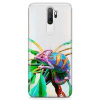 Oppo A5 2020 Kılıf İguana Arka Kapak Koruma Desenli Full Koruyucu