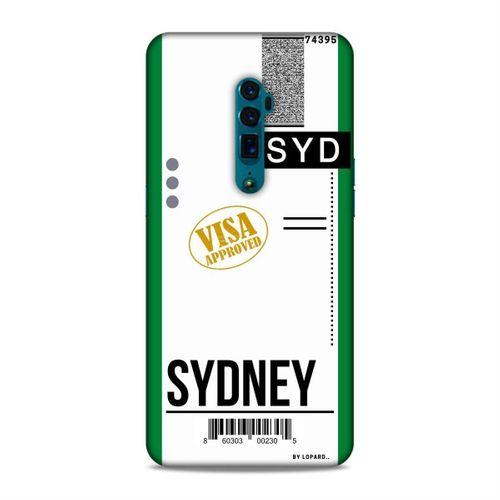 Oppo Reno 10x Zoom Kılıf Uçak Bileti Sydney Arka Kapak Koruma Desenli Full Koruyucu